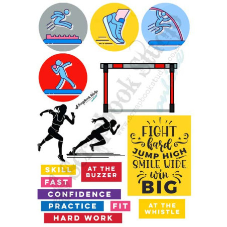 Scrapbook Studio Just Because SPORTS Athletics A4 Cut Out Sheet