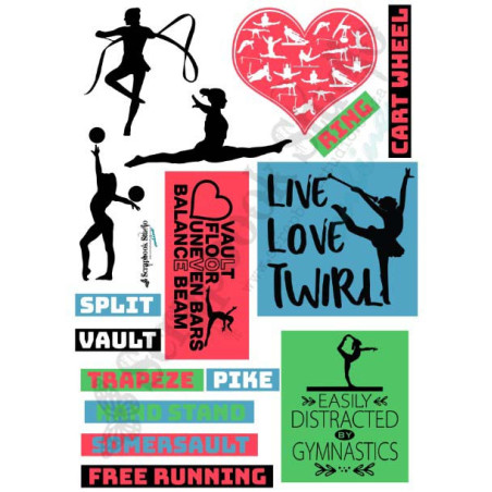Scrapbook Studio Just Because SPORTS Gymnastics A4 Cut Out Sheet