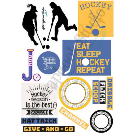 Scrapbook Studio Just Because SPORTS Hockey A4 Cut Out Sheet