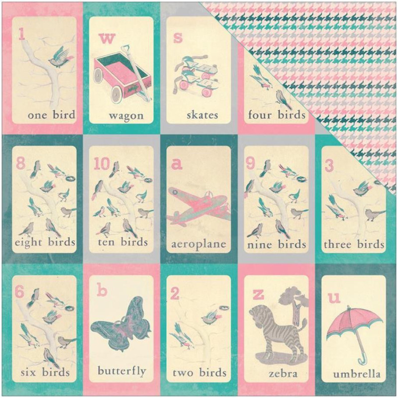 Authentique Darling Girl 12 X 12 Scrapbook Paper 004