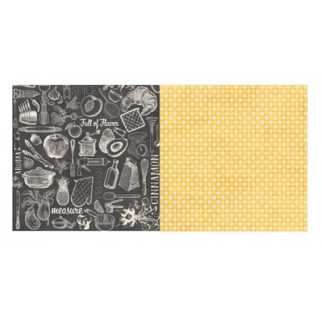 Bobunny Family Recipes 12 x 12 Scrapbook Paper - Family Recipes Cuisine