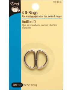 Dritz 4 D Rings - Nickel 4pc