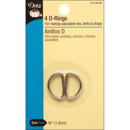 Dritz 4 D Rings - Nickel 4pc