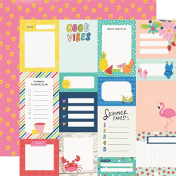 Simple Stories Sunkissed 12 x 12 Scrapbook Paper - Journal Elements