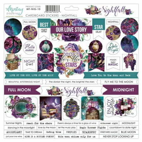 Mintay Nightfall 12 x12 Chipboard Stickers