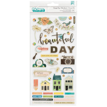 Vicki Boutin Fernwood Foil Chipboard Stickers - Beautiful Day Icons/Chipboard