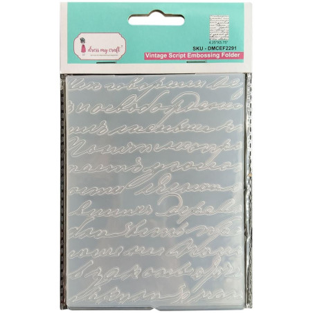 Dress My Craft 4.25"X5.75" Embossing Folder - Vintage Script
