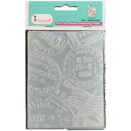 Dress My Craft 4.25"X5.75" Embossing Folder - Post Card Stamps