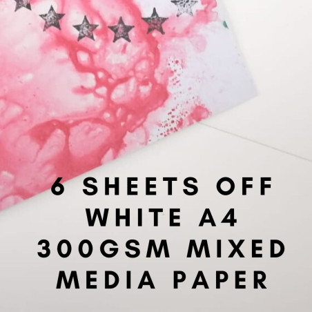 Pack of 6 A4 300gsm Mixed Media or Journal Paper