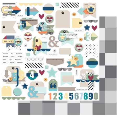 Unquely creative Main Street 12 X 12 Scrapbook Paper - Block Party