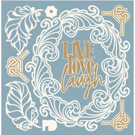Penelope Dee Ponder Chipboard- Live Love Laugh Frame