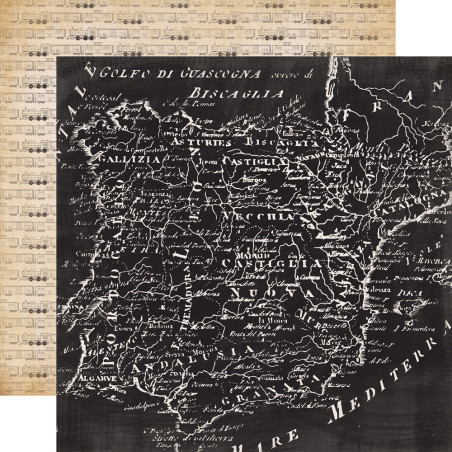 Carta Bella Old World Travel 12 X 12 Scrapbook Paper - Travel The World