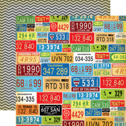 Carta Bella Cartopia 12 X 12 Scrapbook Paper - License Plates