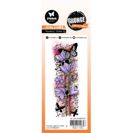 Studio Light Clear Stamp - Blue Bell Flower Grunge