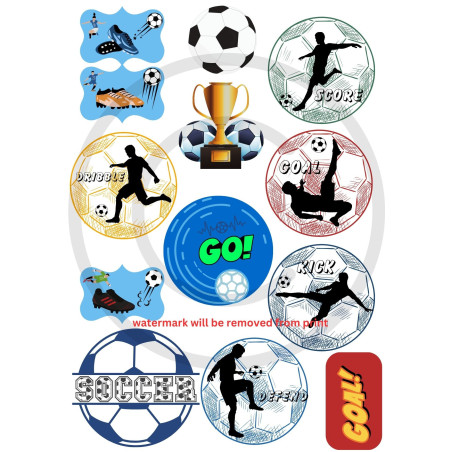 Scrapbook Studio Just Because SPORTS Soccer A4 Cut Out Sheet