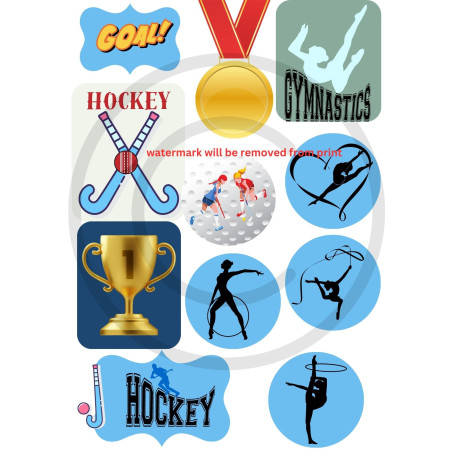 Scrapbook Studio Just Because Sport Hockey A4 Cut Out Sheet