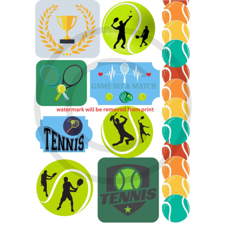 Scrapbook Studio Just Because Sport Tennis A4 Cut Out Sheet