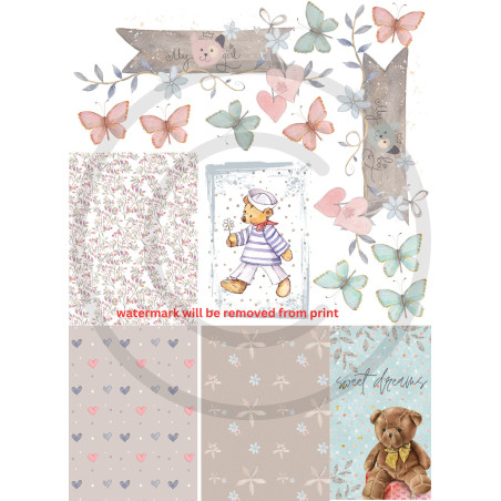 Scrapbook Studio Just Because Baby 1 A4 Cut Out Sheet