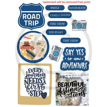 Scrapbook Studio Just Because Travel A4 Cut Out Sheet