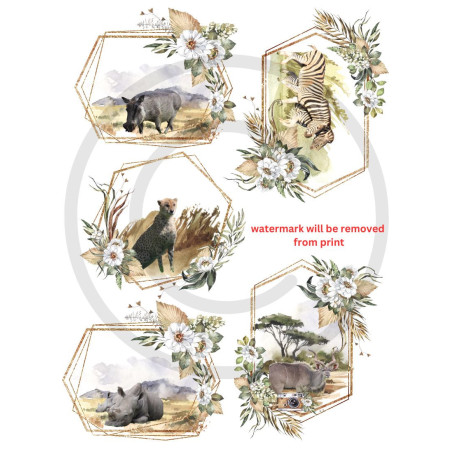 Scrapbook Studio Just Because Wild 1 A4 Cut Out Sheet