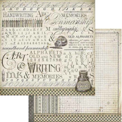Stamperia 12 X 12 Scrapbook Paper Calligraphy Ink