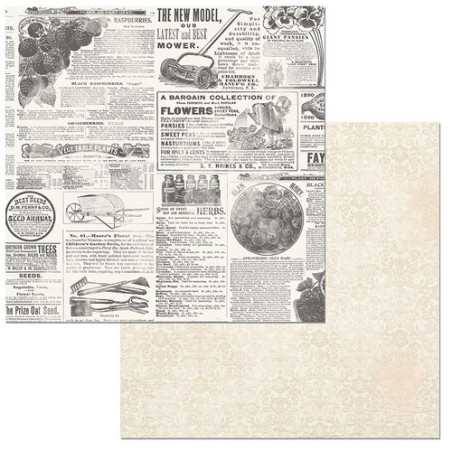 Bobunny Cottontail 12 x 12 Scrapbook Paper - Cottontail Gardening