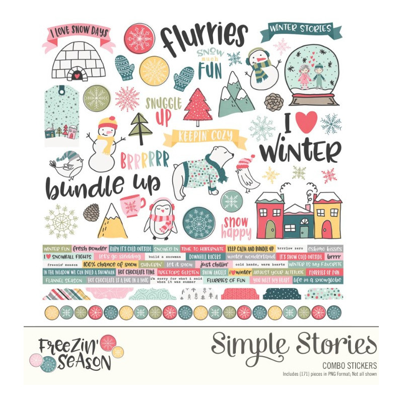 Simple Stories Freezin Season Combo 12 x 12 Stickers