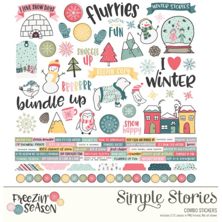 Simple Stories Freezin Season Combo Stickers