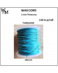 W&M Wax Cord Turquoise 10m...