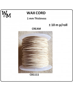 W&M Wax Cord Cream 10m P/Roll