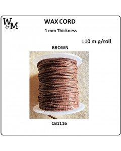 W&M Wax Cord - Brown 10m...