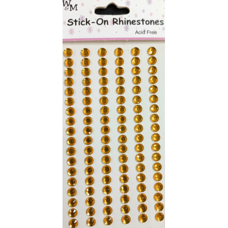 W&M Stick-on Rhinestones Yellow 6mm