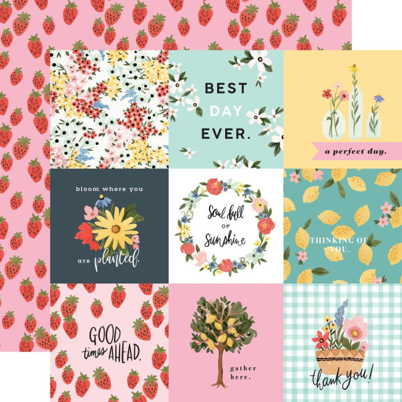 Carta Bella Oh Happy Day 12 x 12 Scrapbook Paper - 4X4 Journaling Cards