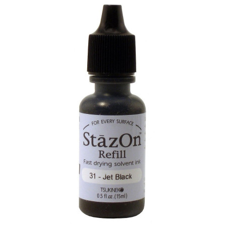 Tsukineko Stazon Refill - Jet Black 15ml