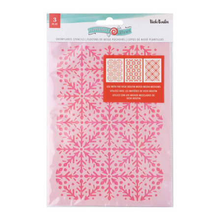 VICKY BOUTIN PEPPERMINT KISSES STENCIL/MASK PACK SNOWFLAKES 3 PCS