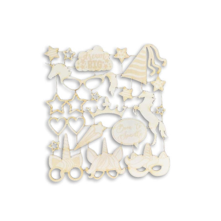 Scrap Collections Rainbow Chipboard - Unicorn Phrases