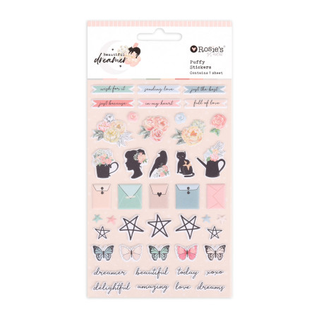 Rosies Studio Beautiful Dreamer Puffy Stickers - Motifs