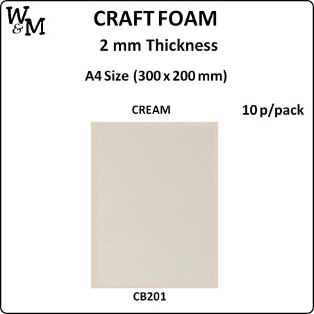 W&M Craft Foam A4 Cream