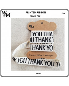 W&M Printed Ribbon -Thank you