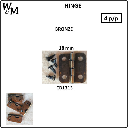 W&M Hinges Small 18mm Bronze