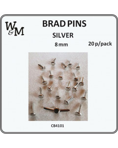 W&M Brad Pins Silver  8mm