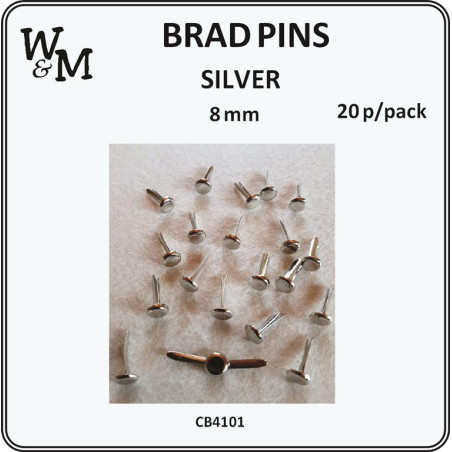 W&M Brad Pins Silver  8mm
