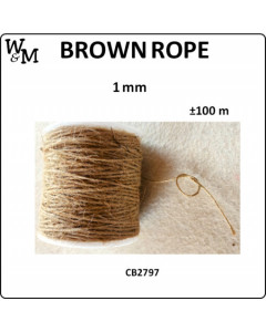 W&M Brown Rope 1mm x 100m