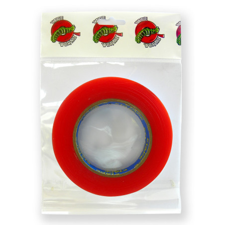 Tape Wormz Red Double Sided High Tack Tape - 18mm x 25m