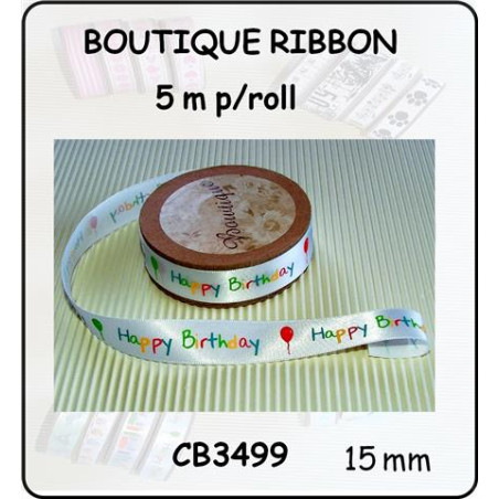 W&M Printed Happy Birthday 5m