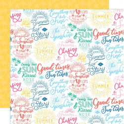 Echo Park Dive Into Summer 12 x 12 Scrapbook Paper - Good Times