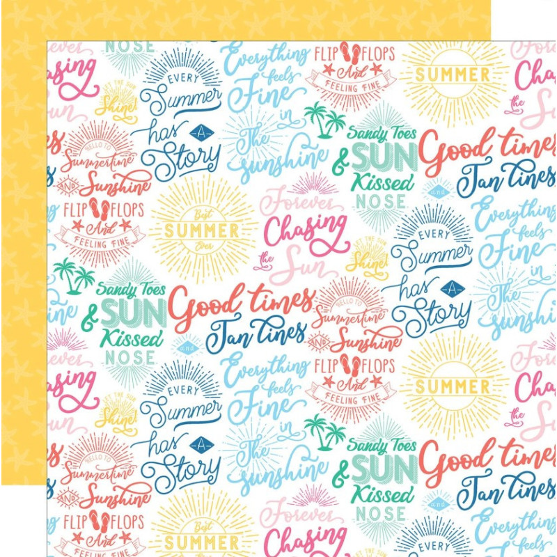 Echo Park Dive Into Summer 12 x 12 Scrapbook Paper - Good Times