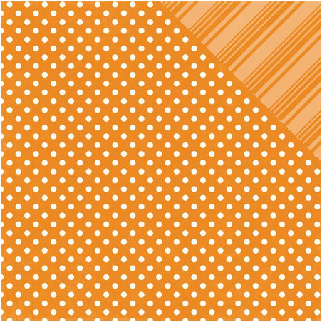 Echo Park Dots & Stripes Paper - Tangerine