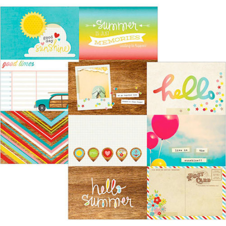 Simple Storie Good Day Sunshine 12 x 12 Scrapbook Paper 4x6 Horizontal Journaling Card Elements