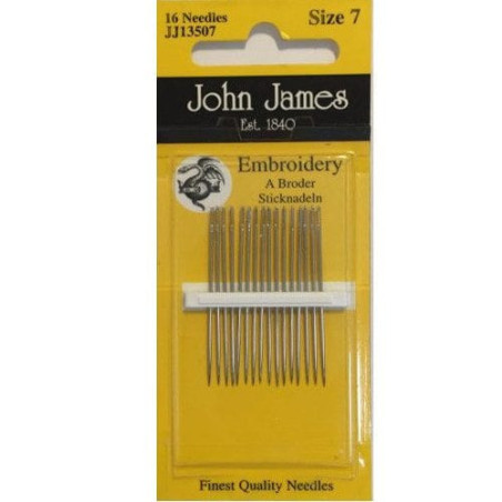 John James Size 7 Embroidery Needles (16pcs)